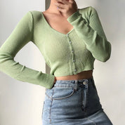 Romona Button Front V Neck Cardigan