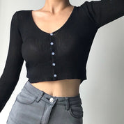 Romona Button Front V Neck Cardigan