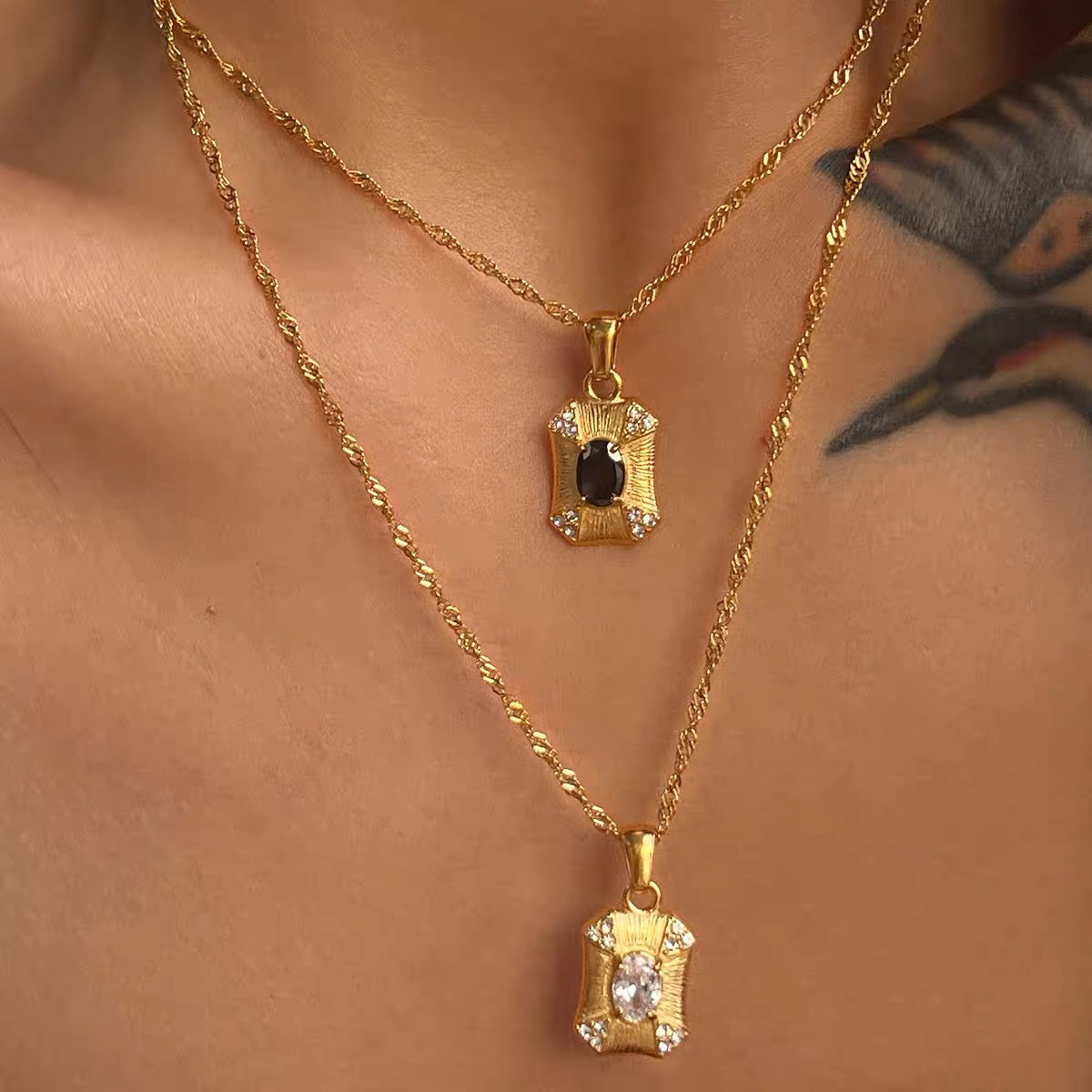 Squared Abigail Gem Necklace