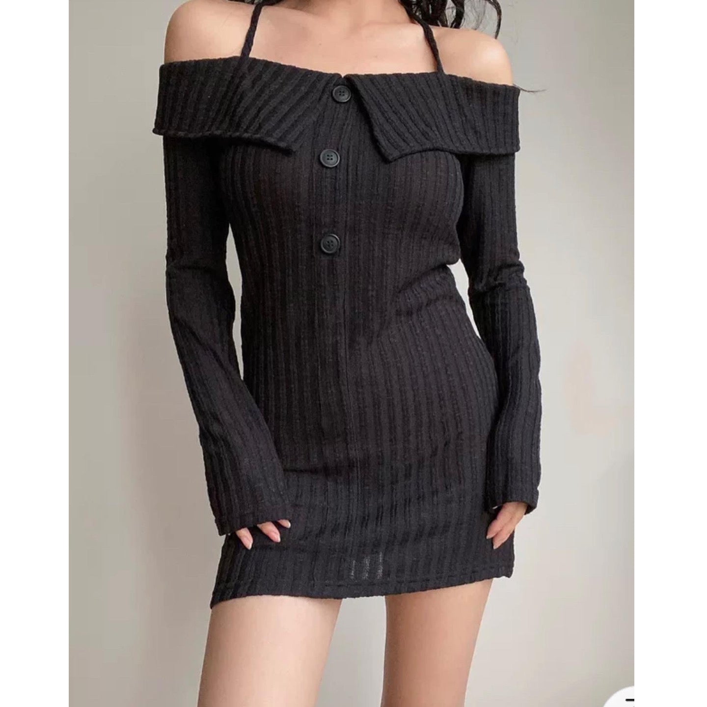 Aliz Off Shoulder Long Sleeve Dress