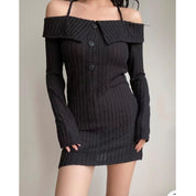 Aliz Off Shoulder Long Sleeve Dress