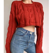 【麻花紋Crop款針織衫！】 Karina Cable Knit Cardigan
