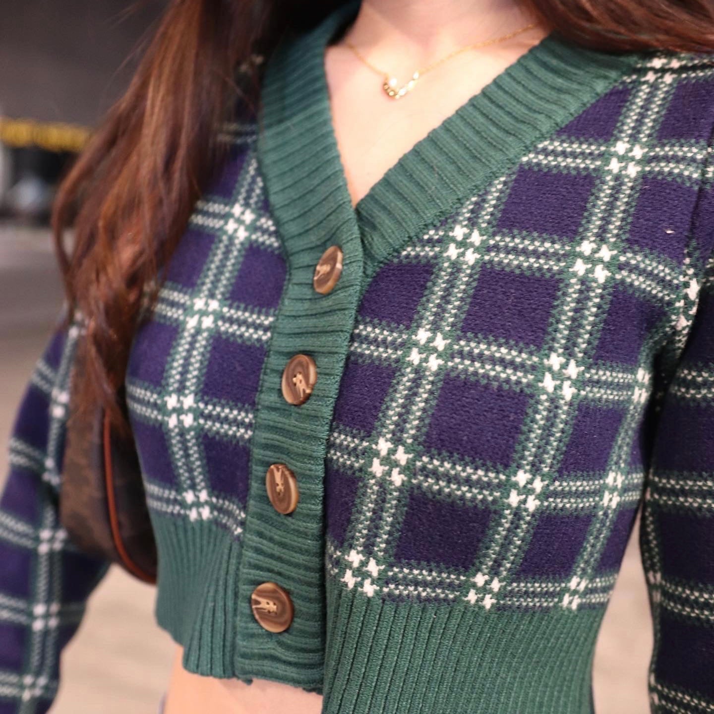 Bray Button Front Green Crop Cardigan