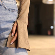 Dolly V Neck Long Sleeve Crop Top