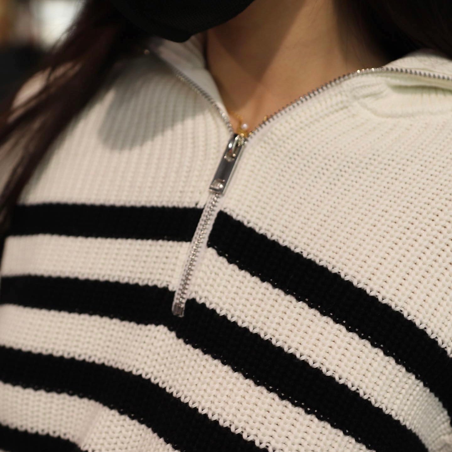 Gemma Half Sleeve Stripped Cardigan