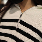 Gemma Half Sleeve Stripped Cardigan