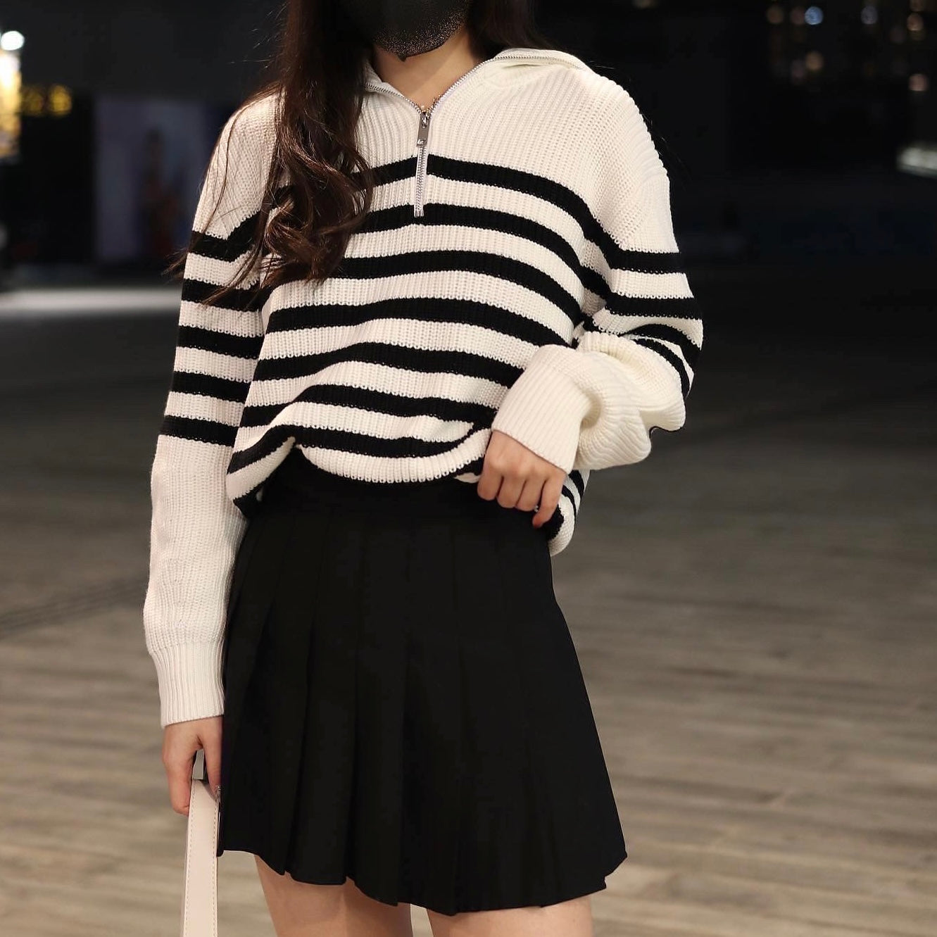 Gemma Half Sleeve Stripped Cardigan