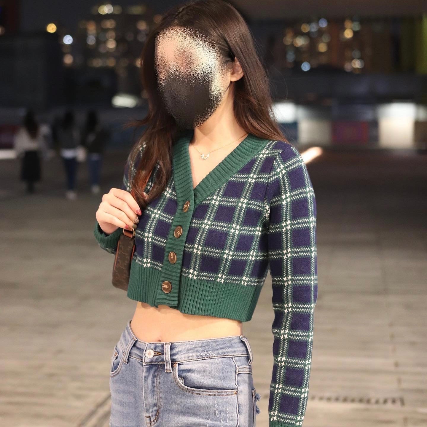 Bray Button Front Green Crop Cardigan