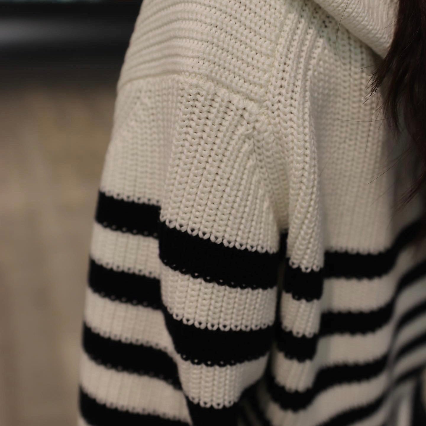 Gemma Half Sleeve Stripped Cardigan