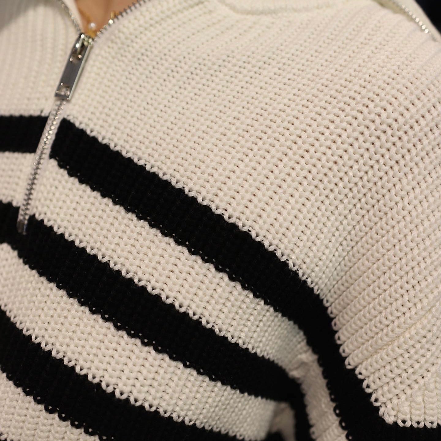 Gemma Half Sleeve Stripped Cardigan