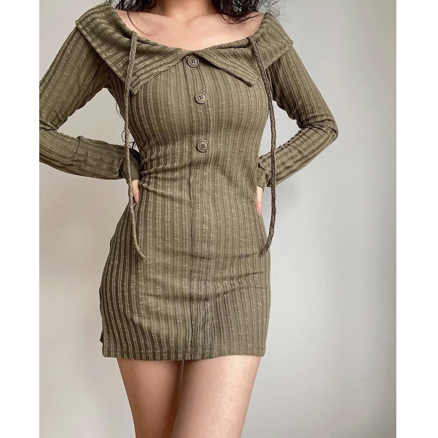 Aliz Off Shoulder Long Sleeve Dress