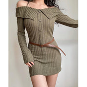 Aliz Off Shoulder Long Sleeve Dress