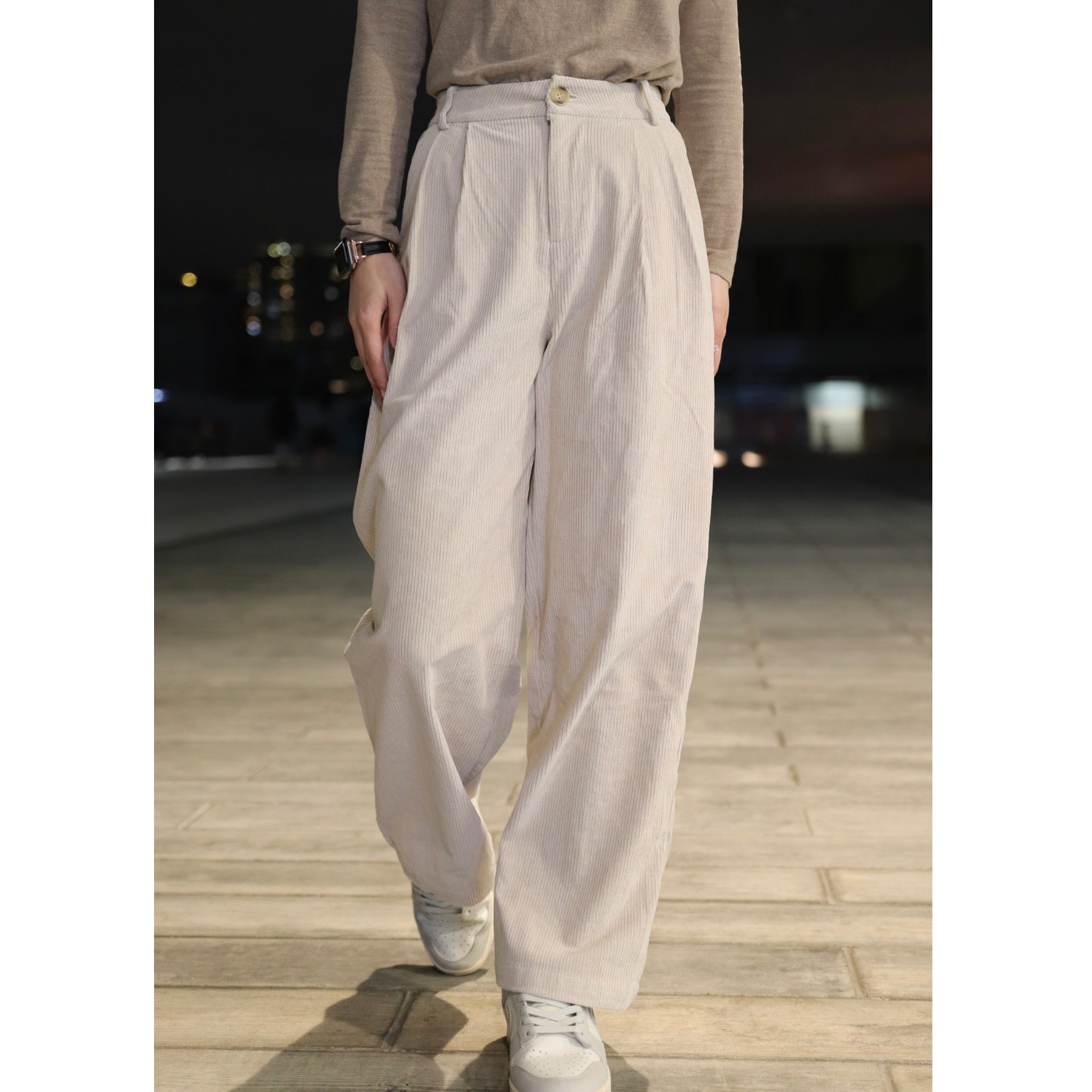 Melisa High Waist Corduroy Pants