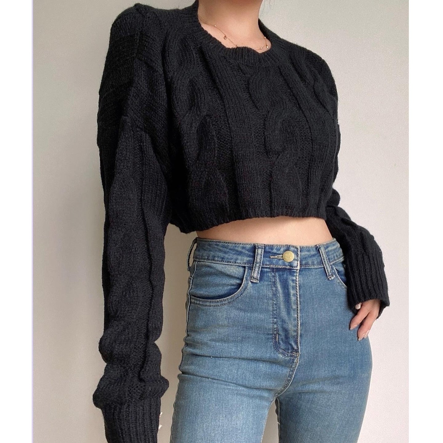 【麻花紋Crop款針織衫！】 Karina Cable Knit Cardigan