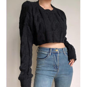 【麻花紋Crop款針織衫！】 Karina Cable Knit Cardigan