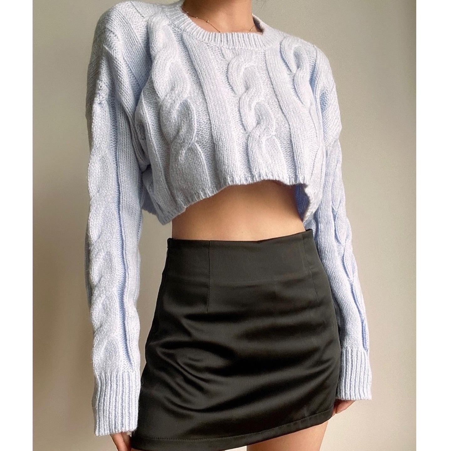【麻花紋Crop款針織衫！】 Karina Cable Knit Cardigan