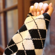 Argyle Print Bat Sleeve Cardigan