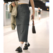 Jailene Solid Cargo Skirt