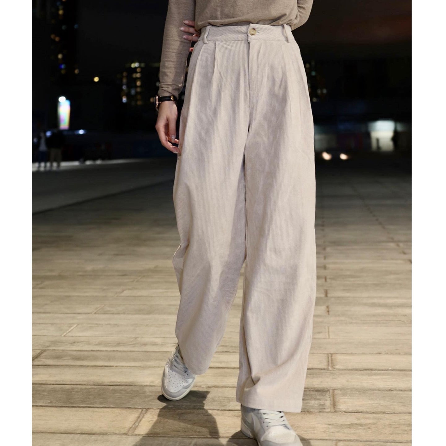 Melisa High Waist Corduroy Pants