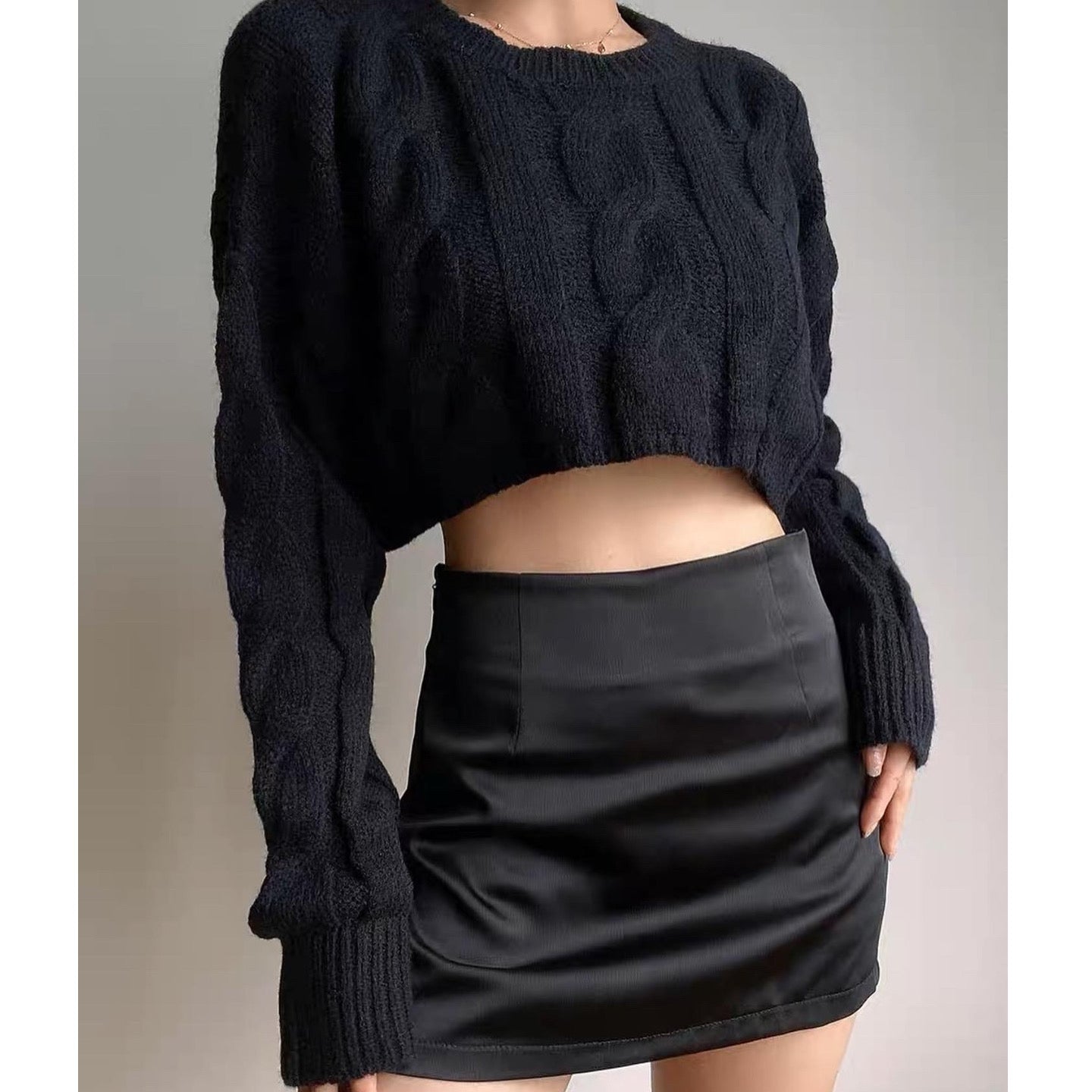 【麻花紋Crop款針織衫！】 Karina Cable Knit Cardigan