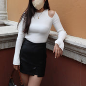 Bennett Shoulder Cut Long Sleeve Top
