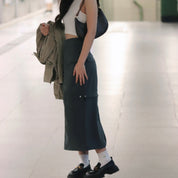 Jailene Solid Cargo Skirt