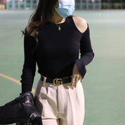 Bennett Shoulder Cut Long Sleeve Top