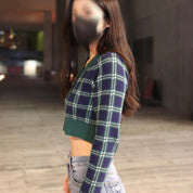 Bray Button Front Green Crop Cardigan