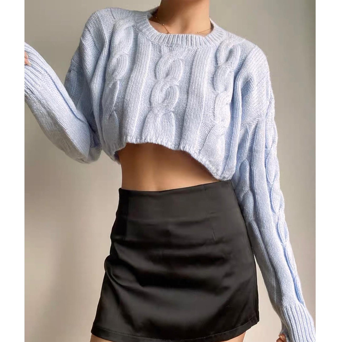 【麻花紋Crop款針織衫！】 Karina Cable Knit Cardigan