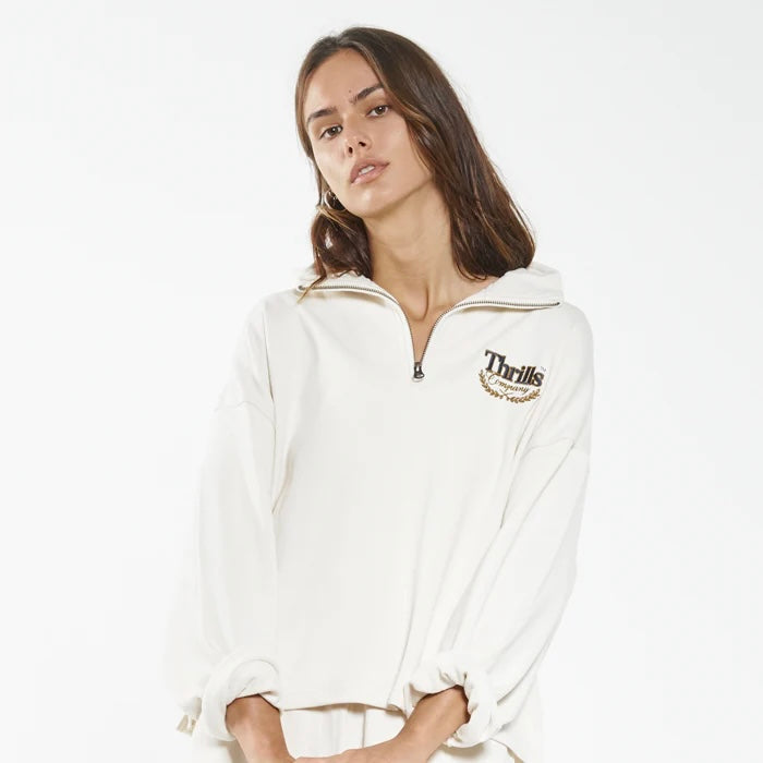 Deluxe 3/4 Zip Pullover - UNBLEACHED