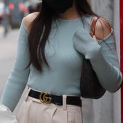 Bennett Shoulder Cut Long Sleeve Top
