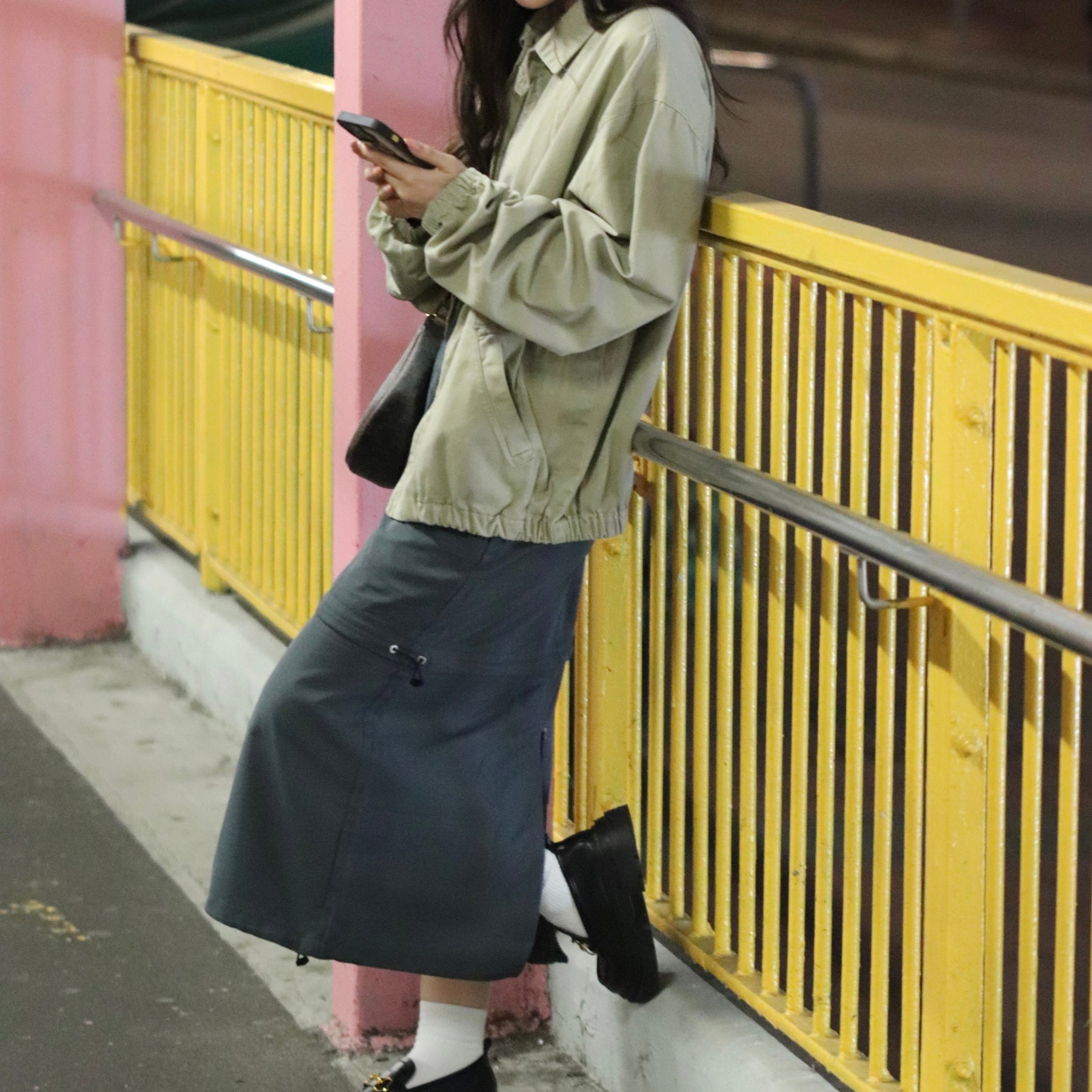 Jailene Solid Cargo Skirt