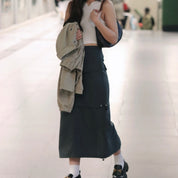 Jailene Solid Cargo Skirt