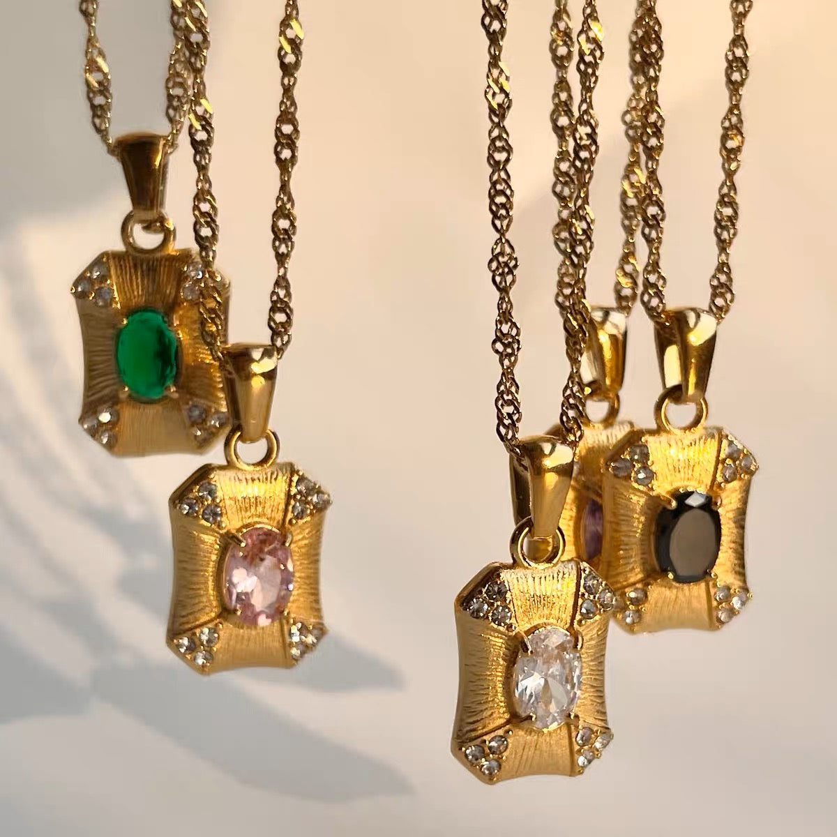 Squared Abigail Gem Necklace