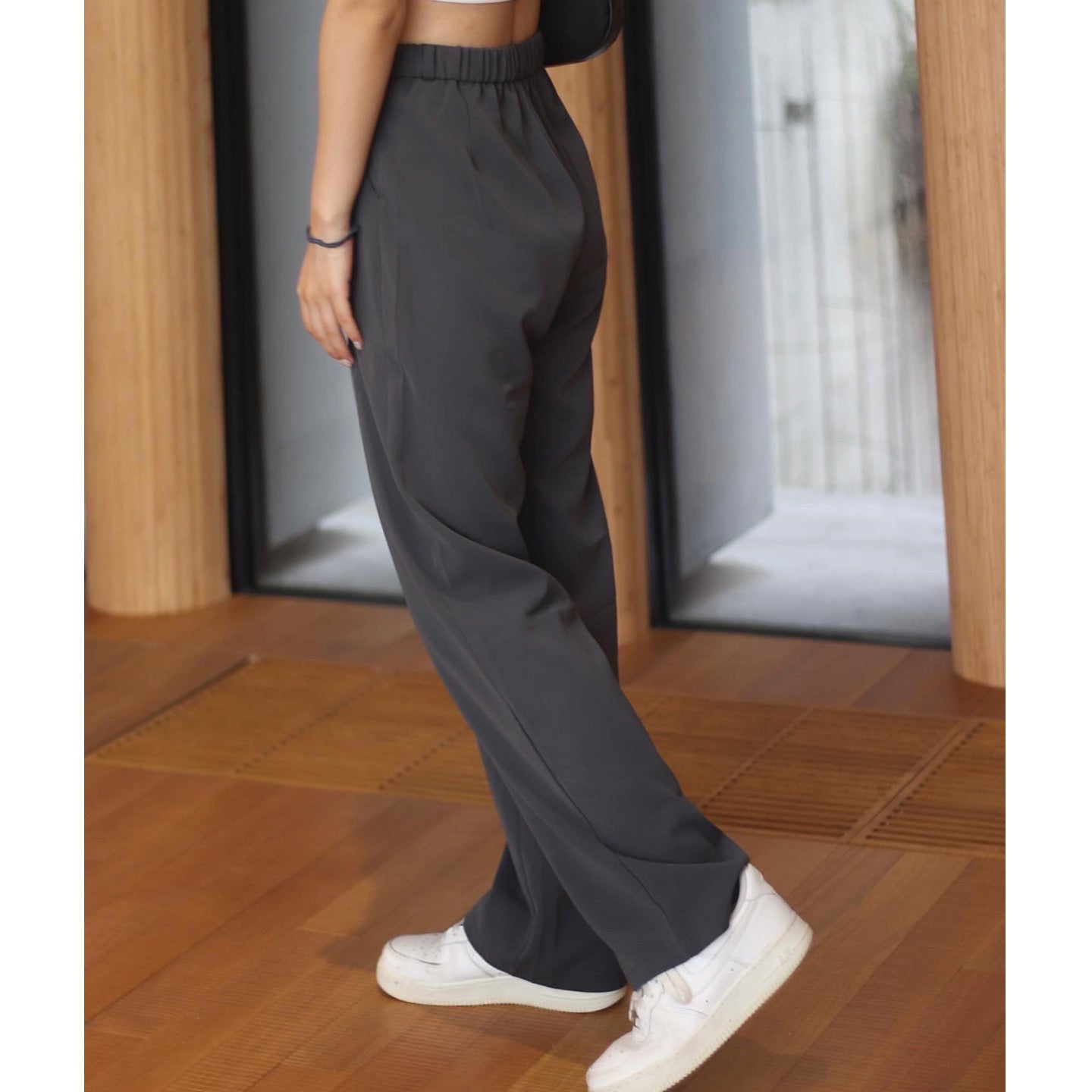 Solid High Waist Pants