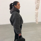Khole Crop Teddy Jacket