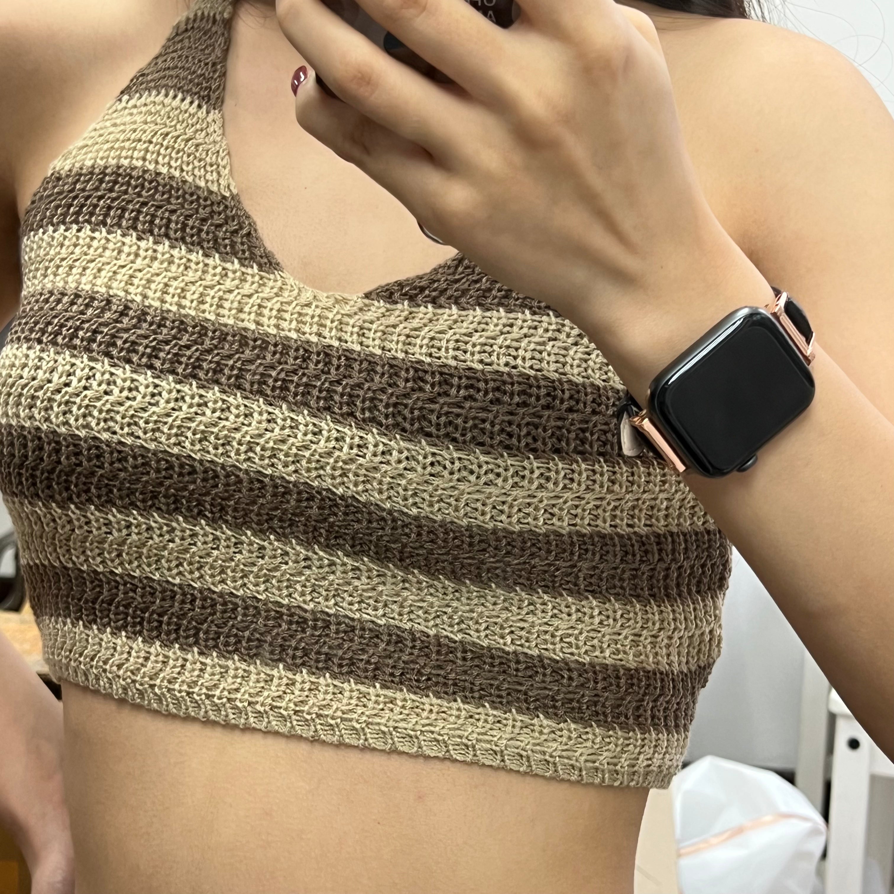 #T009 - Striped Knitted Halter Top