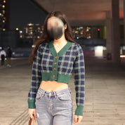 Bray Button Front Green Crop Cardigan