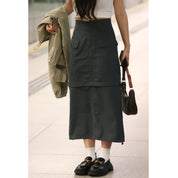 Jailene Solid Cargo Skirt