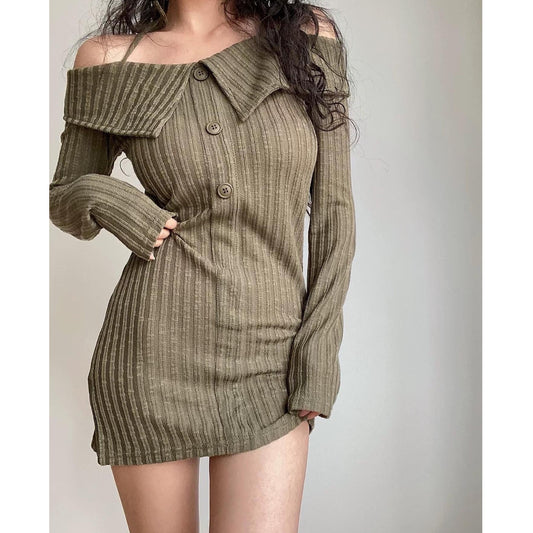 Aliz Off Shoulder Long Sleeve Dress