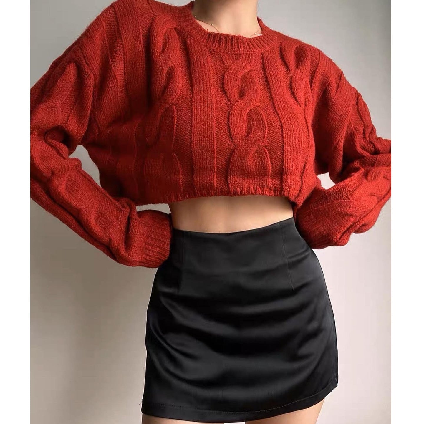 【麻花紋Crop款針織衫！】 Karina Cable Knit Cardigan