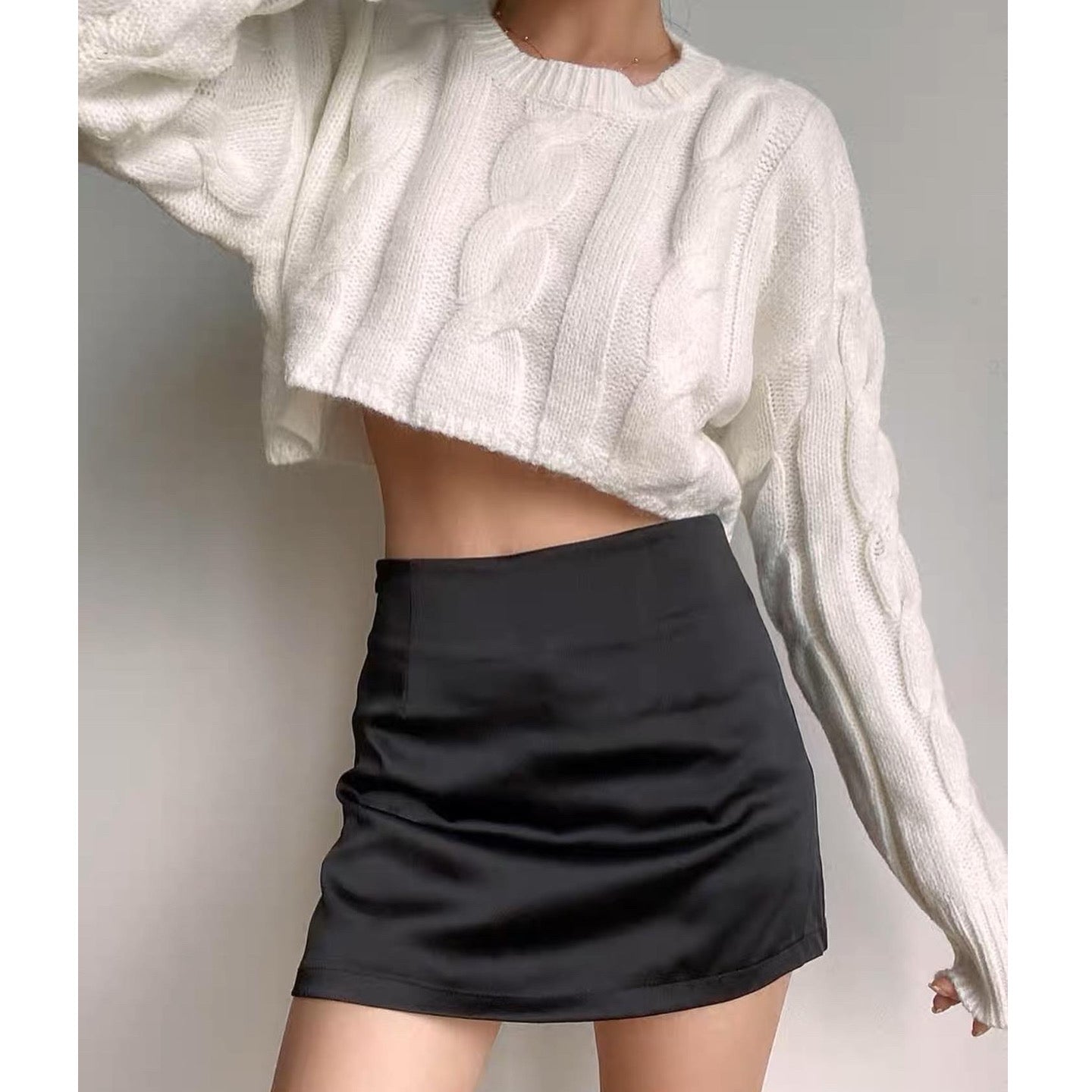 【麻花紋Crop款針織衫！】 Karina Cable Knit Cardigan