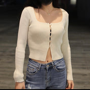 Tamiles Squared Neck Cardigan